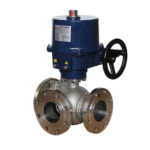 【SUNYEH】電動三通法蘭球閥/不銹鋼 【SUNYEH】電動三通法蘭球閥/不銹鋼